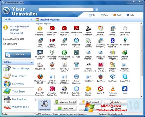 스크린 샷 Your Uninstaller Windows 7
