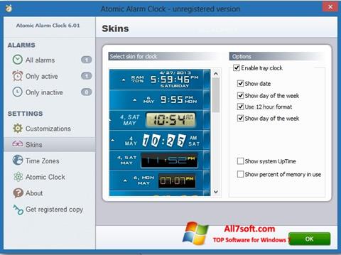 스크린 샷 Atomic Alarm Clock Windows 7