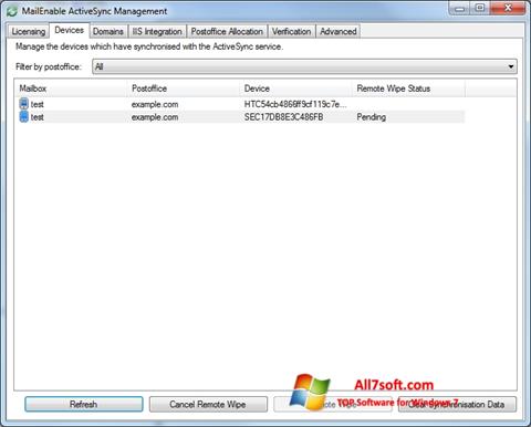 스크린 샷 Microsoft ActiveSync Windows 7