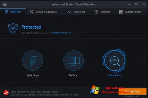 스크린 샷 Advanced SystemCare Windows 7
