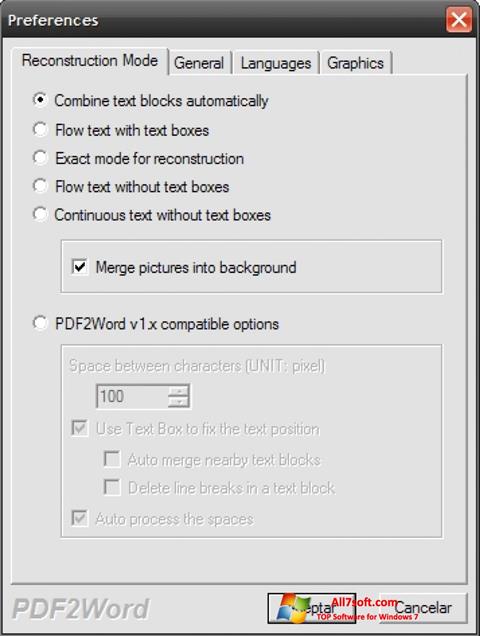 스크린 샷 PDF2Word Windows 7