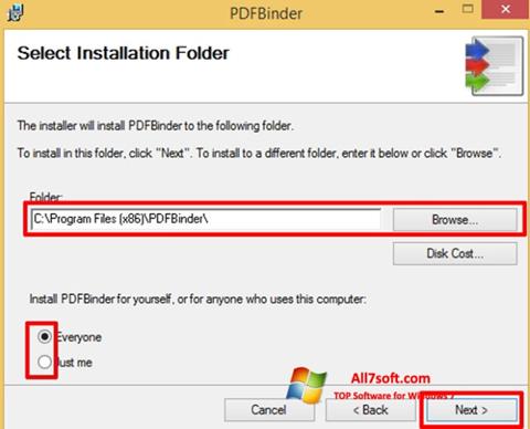 스크린 샷 PDFBinder Windows 7