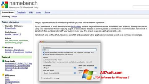 스크린 샷 NameBench Windows 7