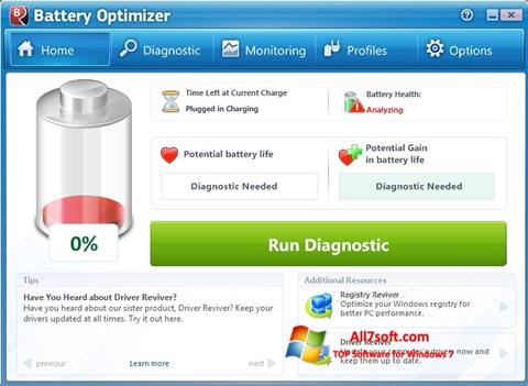 스크린 샷 Battery Optimizer Windows 7