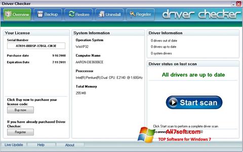스크린 샷 Driver Checker Windows 7