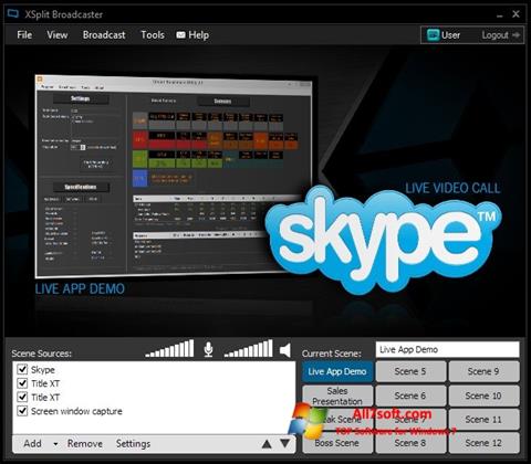 스크린 샷 XSplit Broadcaster Windows 7