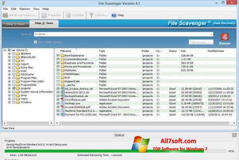 스크린 샷 File Scavenger Windows 7