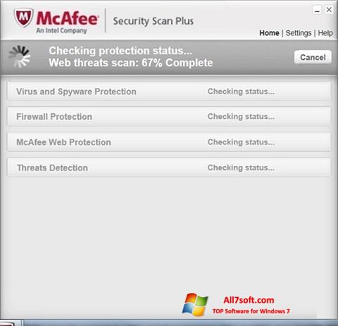 스크린 샷 McAfee Security Scan Plus Windows 7