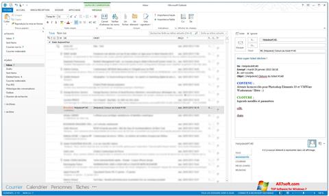 스크린 샷 Microsoft Outlook Windows 7