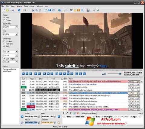 스크린 샷 Subtitle Workshop Windows 7