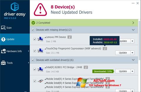 스크린 샷 Driver Easy Windows 7