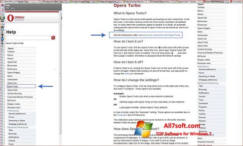 스크린 샷 Opera Turbo Windows 7