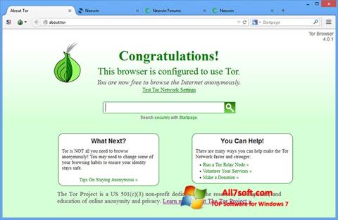 스크린 샷 Tor Windows 7