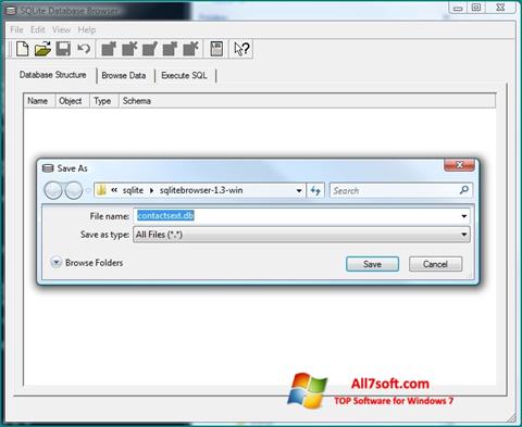 스크린 샷 SQLite Database Browser Windows 7