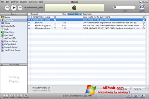 스크린 샷 iTunes Windows 7