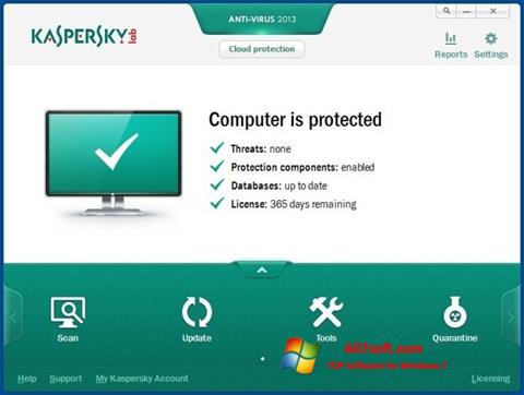 스크린 샷 Kaspersky AntiVirus Windows 7