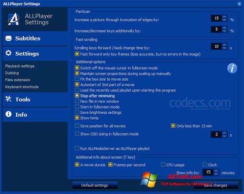 스크린 샷 ALLPlayer Windows 7