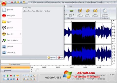스크린 샷 Free Audio Editor Windows 7