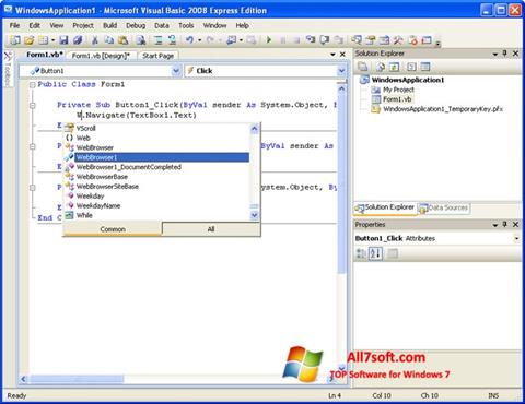 스크린 샷 Microsoft Visual Basic Windows 7