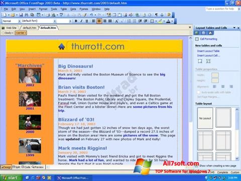 스크린 샷 Microsoft FrontPage Windows 7