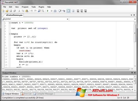 스크린 샷 Pascal ABC Windows 7