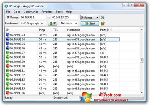 스크린 샷 Angry IP Scanner Windows 7