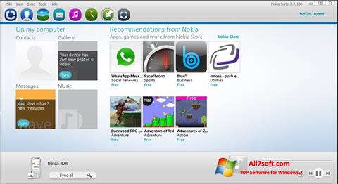 스크린 샷 Nokia PC Suite Windows 7
