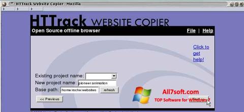스크린 샷 HTTrack Website Copier Windows 7