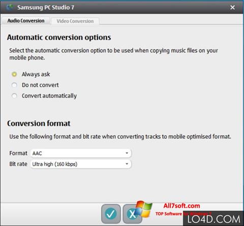 스크린 샷 Samsung PC Studio Windows 7