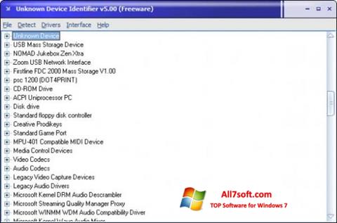 스크린 샷 Unknown Device Identifier Windows 7