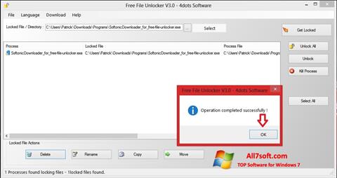 스크린 샷 Free File Unlocker Windows 7