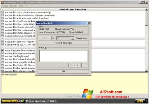 스크린 샷 XP-AntiSpy Windows 7