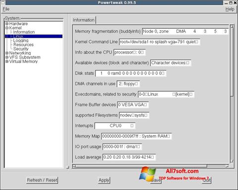 스크린 샷 PowerTweak Windows 7