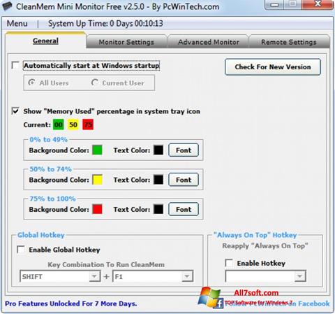 스크린 샷 CleanMem Windows 7