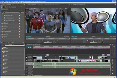 스크린 샷 Adobe Premiere Pro Windows 7