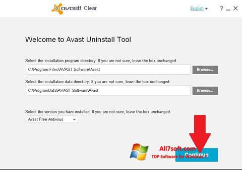 스크린 샷 Avast Uninstall Utility Windows 7