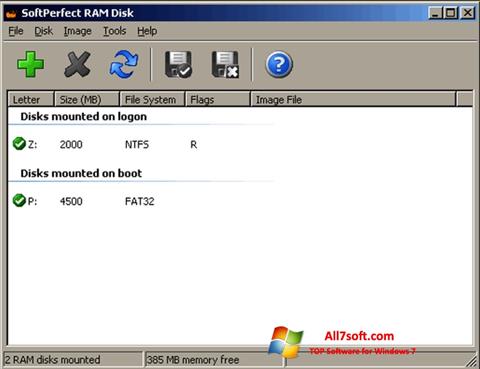 스크린 샷 SoftPerfect RAM Disk Windows 7