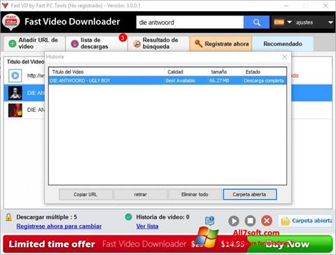 스크린 샷 Fast Video Downloader Windows 7
