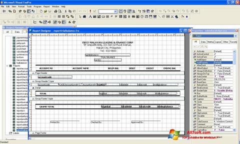 스크린 샷 Microsoft Visual FoxPro Windows 7
