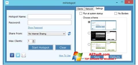 스크린 샷 mHotspot Windows 7