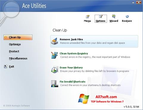 스크린 샷 Ace Utilities Windows 7
