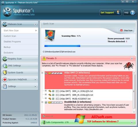 스크린 샷 SpyHunter Windows 7