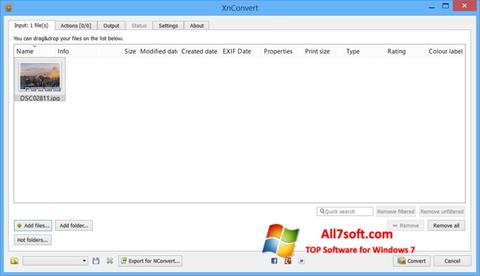 스크린 샷 XnConvert Windows 7