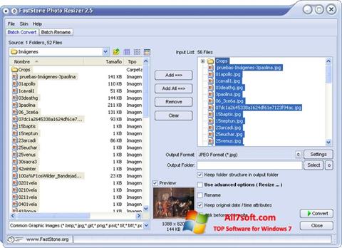 스크린 샷 FastStone Photo Resizer Windows 7