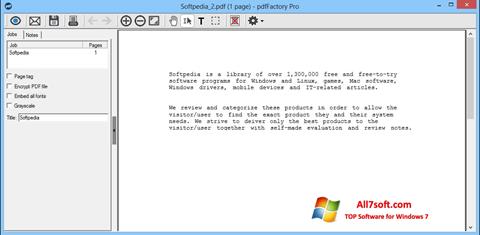 스크린 샷 pdfFactory Pro Windows 7
