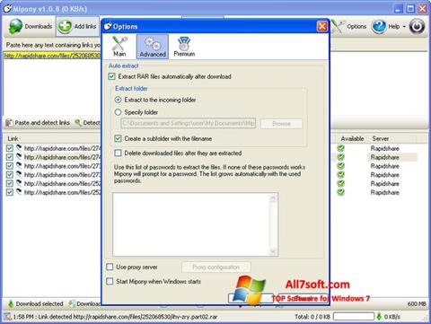 스크린 샷 Mipony Windows 7