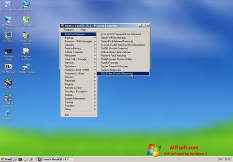 스크린 샷 Hirens Boot CD Windows 7