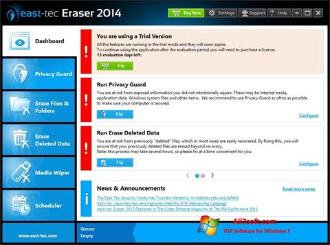 스크린 샷 East Tec Eraser Windows 7