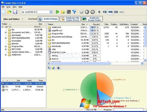 스크린 샷 Folder Size Windows 7