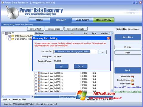 스크린 샷 Power Data Recovery Windows 7